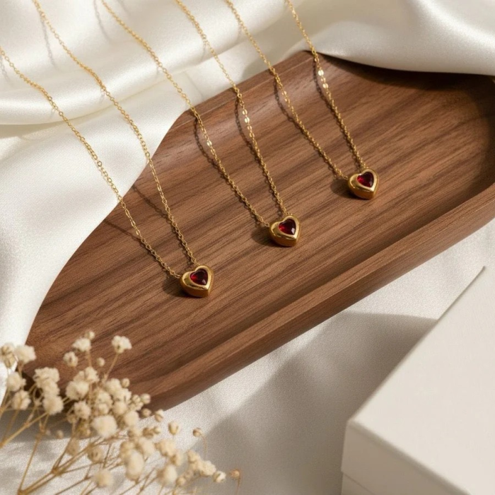 Ruby Heart Necklace