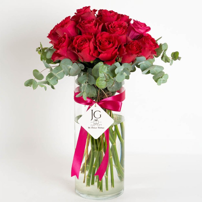 Joyful Fuchsia Rose Vase
