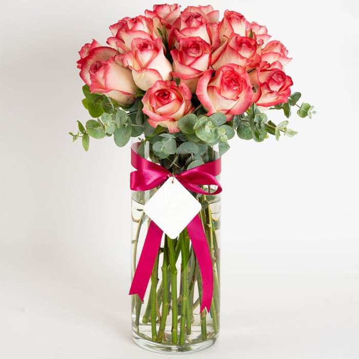 Joyful Pink Rose Vase
