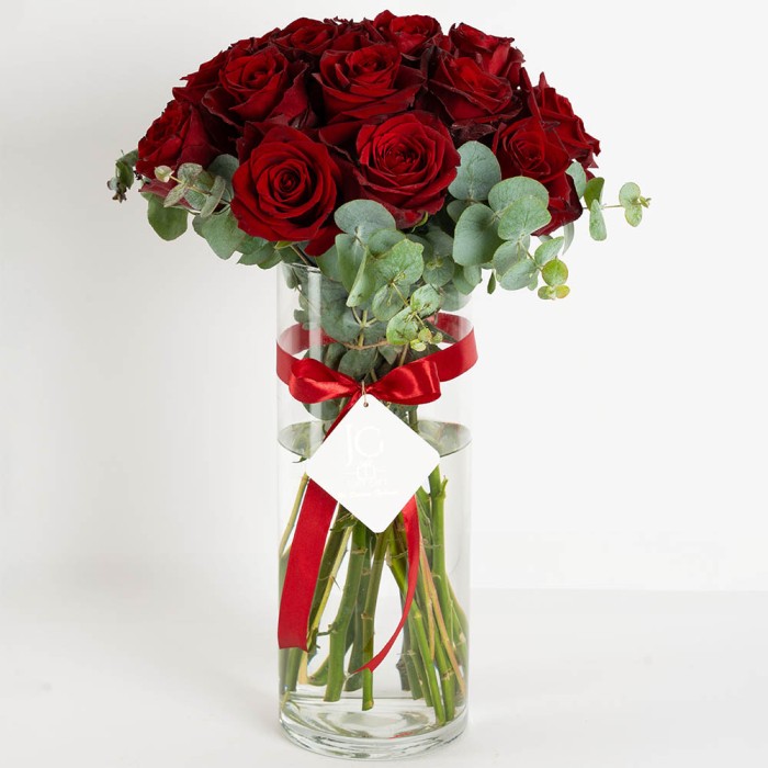 Joyful Red Rose Vase