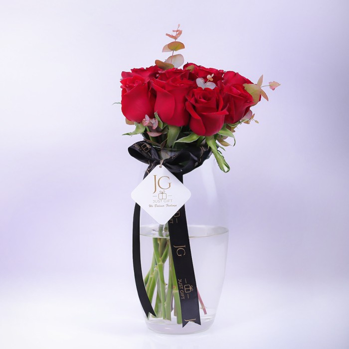 Red Flowers Vase