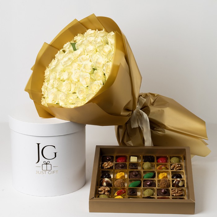 Luxury Roses And Chocolate