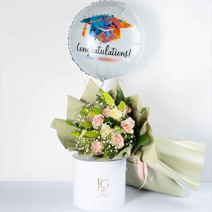 elegant graduation hand bouquet 