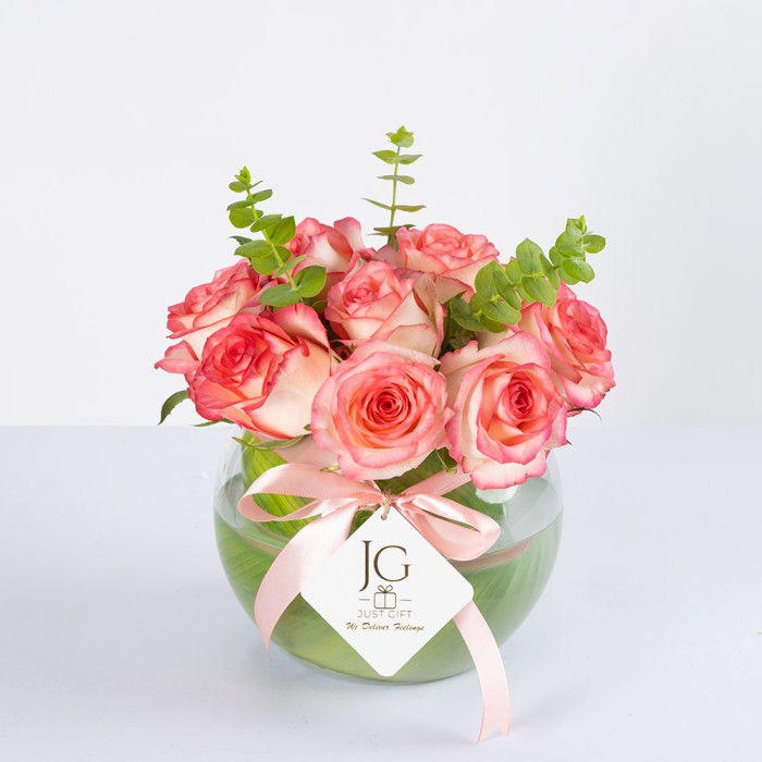 Pink Roses Vase