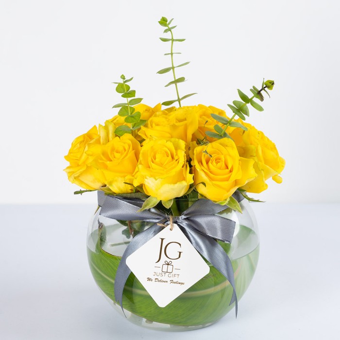 Yellow Roses Vase