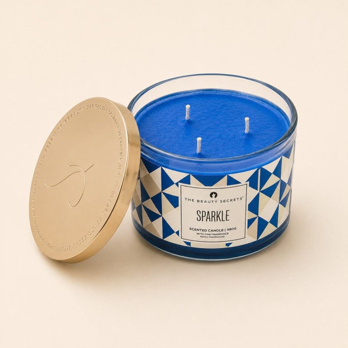 Sparkle blue candle
