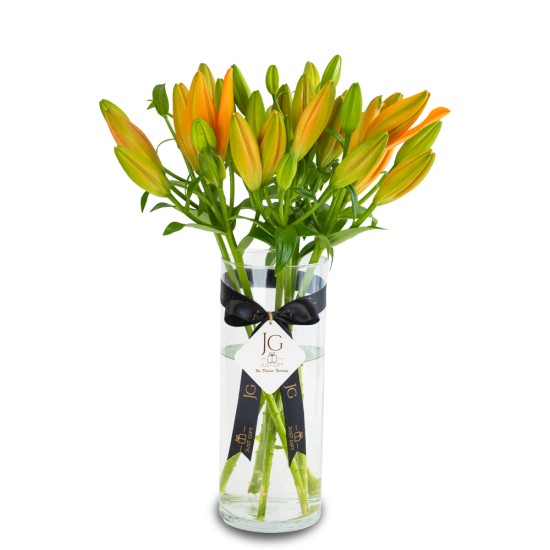 Orange Lilly Vase