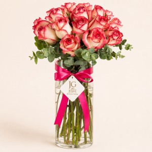 Joyful Pink Rose Vase