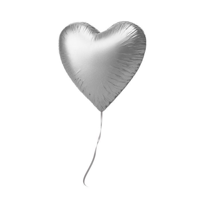 One Silver Heart Balloons