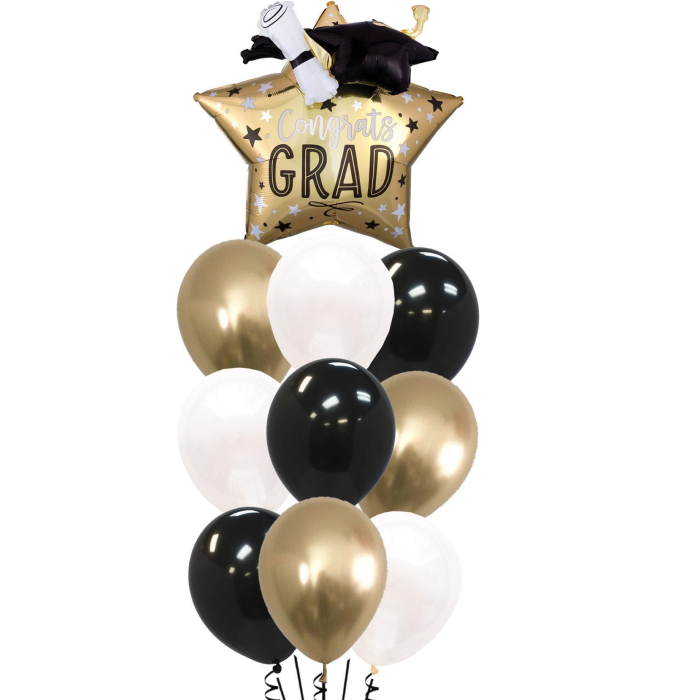 Graduation Balloons black and Gold