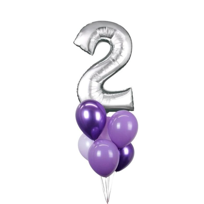 Lavender Number Balloons