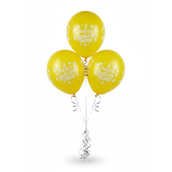 Yellow Birthday Balloons