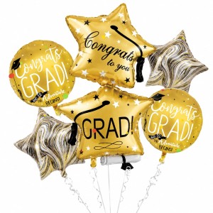 Graduation Helium Balloon Gold