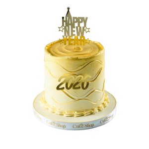 New Year’s cake in gold color