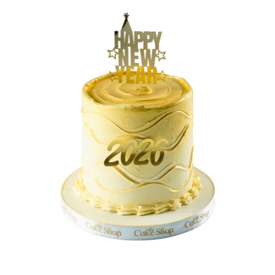 New Year’s cake in gold color