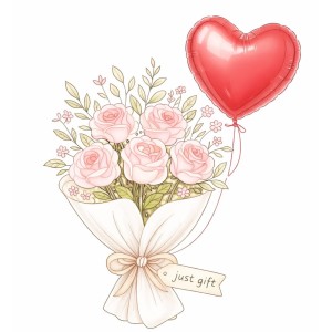 I love you Roses & Balloons 