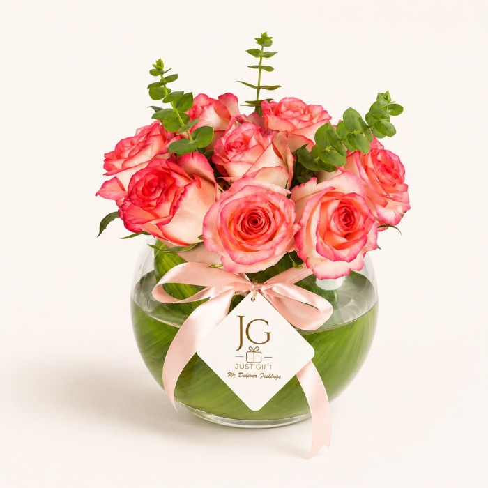 Pink Roses Vase