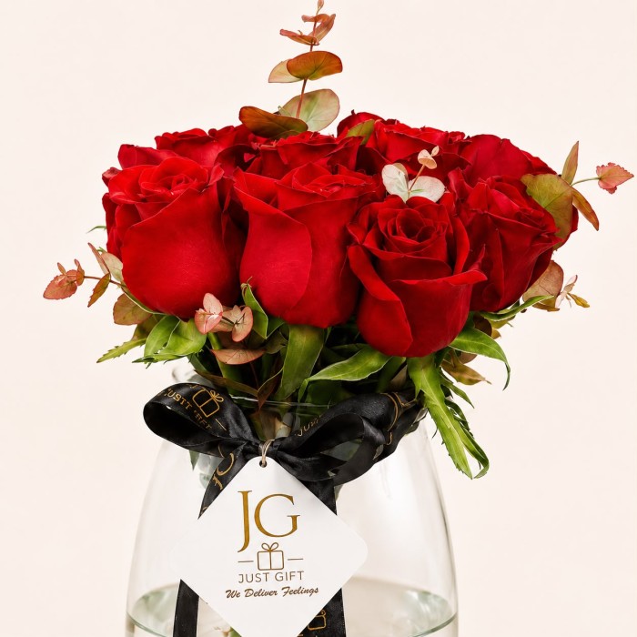 Red Flowers Vase