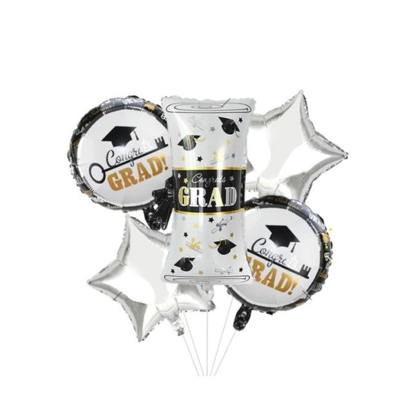 Graduation Helium Balloon silver